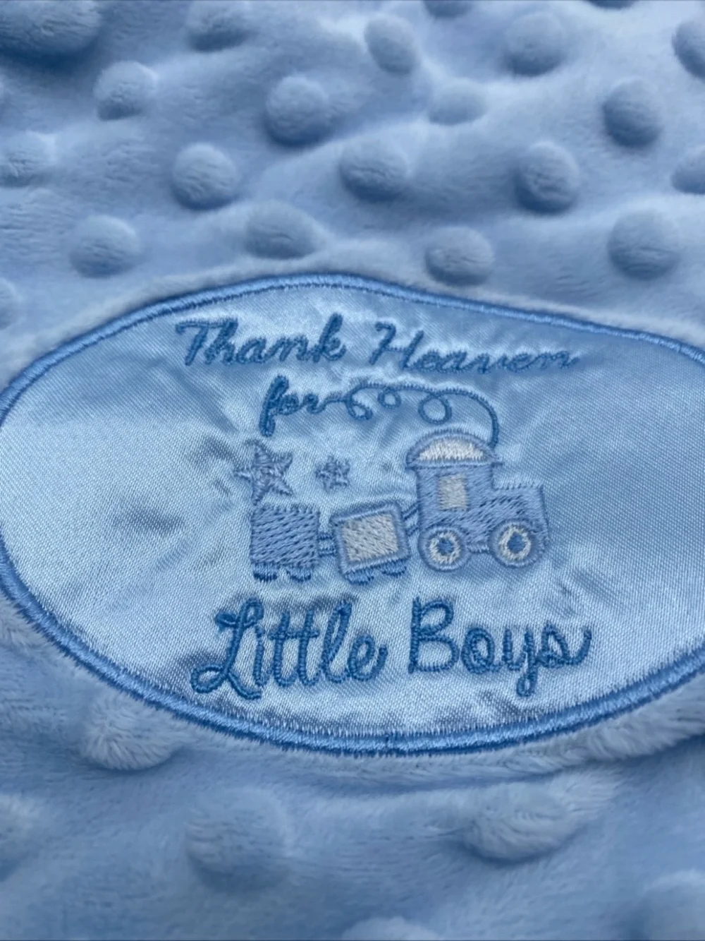 Little Me Snuggle Blanket /Wrap Thank Heaven for Little Boys Blue Comfy Sleep